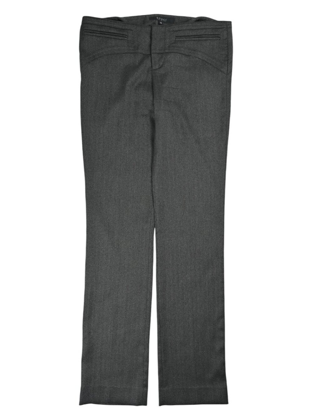 Vintage Y2k Gucci Contoured Low Rise Trousers in Grey Chevron